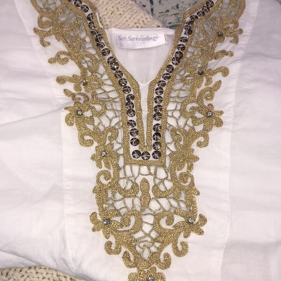 Soft Surroundings large white embellished tunic - Picture 6 of 6